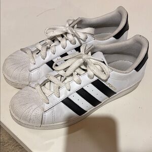 Adidas Superstar White and Black Sneakers